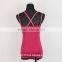 High quality polyester/cotton woman adjustable pink ladies tank top