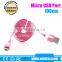 1M Colorful Noodle usb micro cable for Blackberry