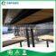 Outdoor picnic table setting, public seating, Plastic wood dining set