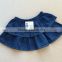 Cheap 100% cotton pleated soft baby girls mini skirt baby denim skirt