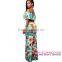 Classic Wholesale Turquoise Roses Print Off-the-shoulder Women Party Dresses