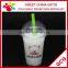 Promotional Custom Logo Disposable Clear Plastic Cup With Round Top Lid and Straw PP Beverage Juice Cup
