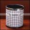 Home stick leather trash can store, black, leather, stainless steel hotel, guest room, garbage can.