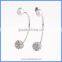 Wholesale New Arrival Imitation Pearl Crystal Rhinestone Pave Metal Double Ball Dangle Hook Stud Earrings CTBE8-DS01