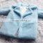 girls sky blue fur coat clothing , winter fur clothing sky blue