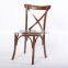 French style oak cross back wooden chair