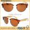Wholesale semi-rimless revo mirror lens handmade bamboo sunglasses
