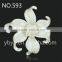 guangzhou market plastic flower shape flatback rhinestone embellishment accessory of hair bow