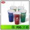 promotion insulated double wall 16oz plastic tumbler with glitter insert