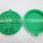 2015 eco-friendly custom Xmas Tree design silicone cookie stamp with wooden handle