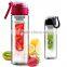 Cheap Disposable bpa free plastic water bottles BPA free subzero fruit infuser water bottle