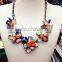 Exquisite colorful crystal gem flower necklace,The party necessary accessories