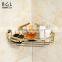 Shinning Styke Wall Mounted Bathroom Accessories Gold Finishing Brass Corner Basket for Bahroom Storage