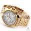 ORKINA Men's Stopwatch Chrono Golden Stainless Steel Casual Quartz Wrist Watch