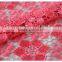 Newest design red floral water soluble sequin lace fabric for garment