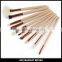 Professional makeup brush set of 15 rose gold beauty synthetic cosmetic brushes with custom logo