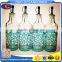 glass oil jar glass vinegar bottle set with green metal coating