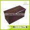Large Brown Line Design Faux Leather Storage Stool For Home/Office