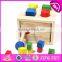 High quality educational kids matching learning wooden shape sorter box W11G003