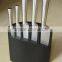 Black 5- Slots solid wood Knife block, Stand, holder, Black Lacquer coated, size: 22x22x6CM