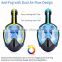 Snorkel Mask Full Face with GoPro Mount Panoramic View Snorkeling Diving Mask Anti-Fog Anti-Leak Longer Snorkel 2 Size Available