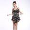 STELISY Ladies Sleeveless Colorful Sequins and Coin Decorative Latin Dance Costumes