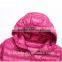 2016 Customized Manufacture Fashionable Winter Thin Ladies Down Jacket With Hoodie