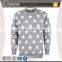 crew neck pullover blend knit star pattern fashion mens winter jacquard sweater