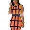 Europe And America Printing Jumper Skirt Sexy One-Piece Dress