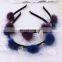 Fashion design girl fur hair hoop for lady decoration hand made fur headband