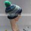 Hot sale fashion knit stripe winter bobble hat