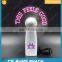 custom led message 4'' aaa battery led mini travel fan
