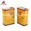 Empty oil paint packing can rectangular metal tin can plastic lid