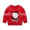 RTS  Christmas sweaters for boys and girls Santa Claus pattern cotton cartoon collar garment