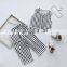 A0206# Baby Girl Sets Summer Sleeveless Plaid Top + Shorts 2Pcs Children'S Sweater