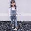 2020 denim overalls girls Korean loose parent-children's fashion foreign style straight tooling casual pants