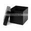 Customized PU Faux Leather Folding Storage Ottoman with air hole  cube Foot Rest Stool Seat Black Living room furniture