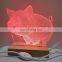 3D Night Light USB DIY Night Lamp Custom For Wedding Christmas Gift Holiday Wooden Base