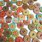 Fancy 2 Hole Flat Cartoon Carved Craft Design Mixed Colored DIY Cute Wooden Button