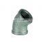 DKV bsp npt threaded galvanized steel ductile iron GI 45 degrees elbow pipe fittings