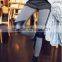 women fashion PU and cotton patch work based leggings