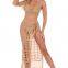 Hand-woven beach hollow tassel split swimsuit suit