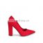 Elegant suede design medium block high heel pumps court shoe pointed toe sandals shoes ladies other colors option are available