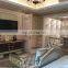 Luxury carving solid wood glass door panel with LED light walk-in closet