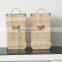 Vintage Handmade Wood Wine Box Holder for 2 Bottles With Handle Wine Gift Box