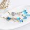 Latest model fashion rhinestone long tassel earrings