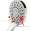 High pressure water three function ABS hand shower head