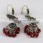 Bring The Heat Oxidized Jhumka Ruby Earring, Oxidized Silver Jewelry, Indian Jewelry Manufacturer