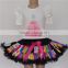 pirate children pettiskirt set,handmade pink flowers black kids tutu sets,wholesale boutique outfit girl tutus set