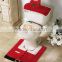 Hot Selling Santa Snowman Toilet Seat Cover and Rug Bathroom Set Contour Rug Decoration For Christmas